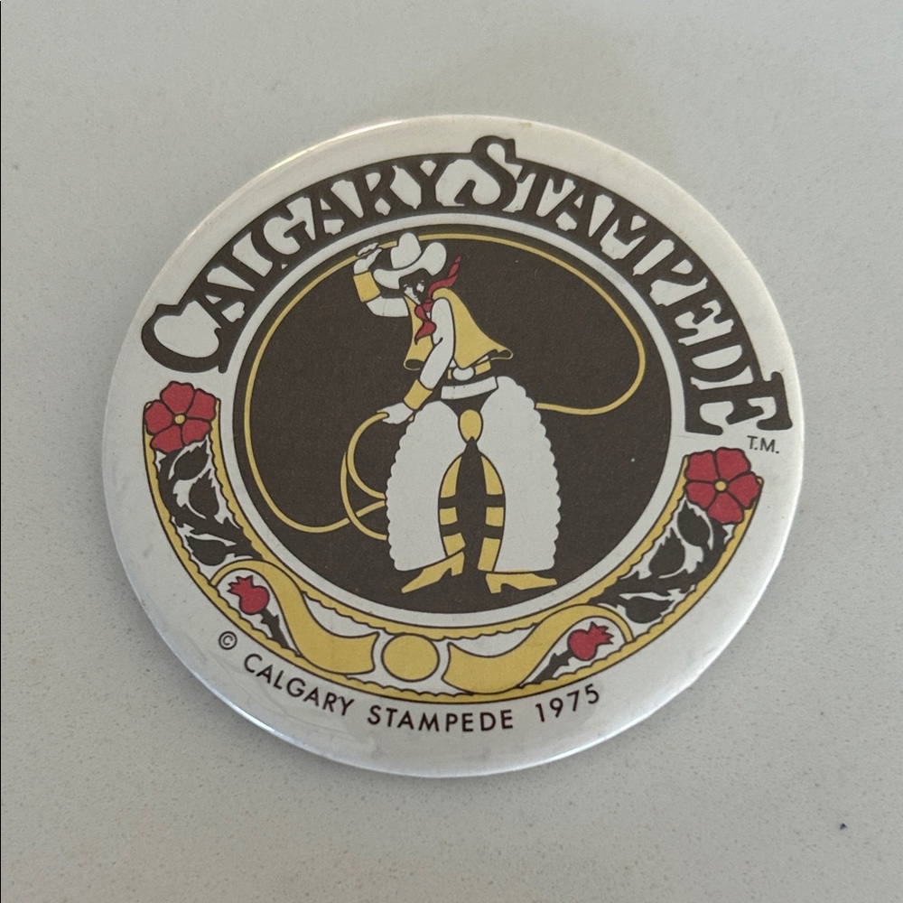Calgary Stampede 1975 Souvenir Button/Pin/Badge